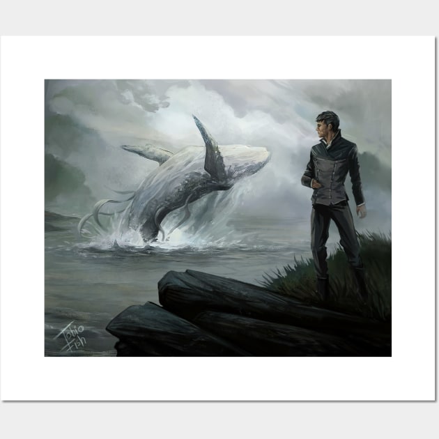 The outsider and whale Wall Art by TobioFish